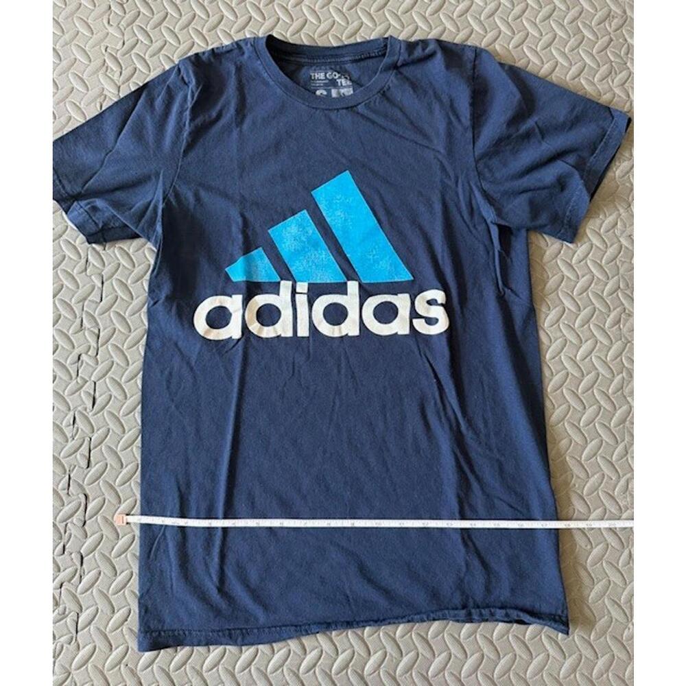 Adidas Tshirt Navy Blue Short Sleeve Logo Shirt - Size: S